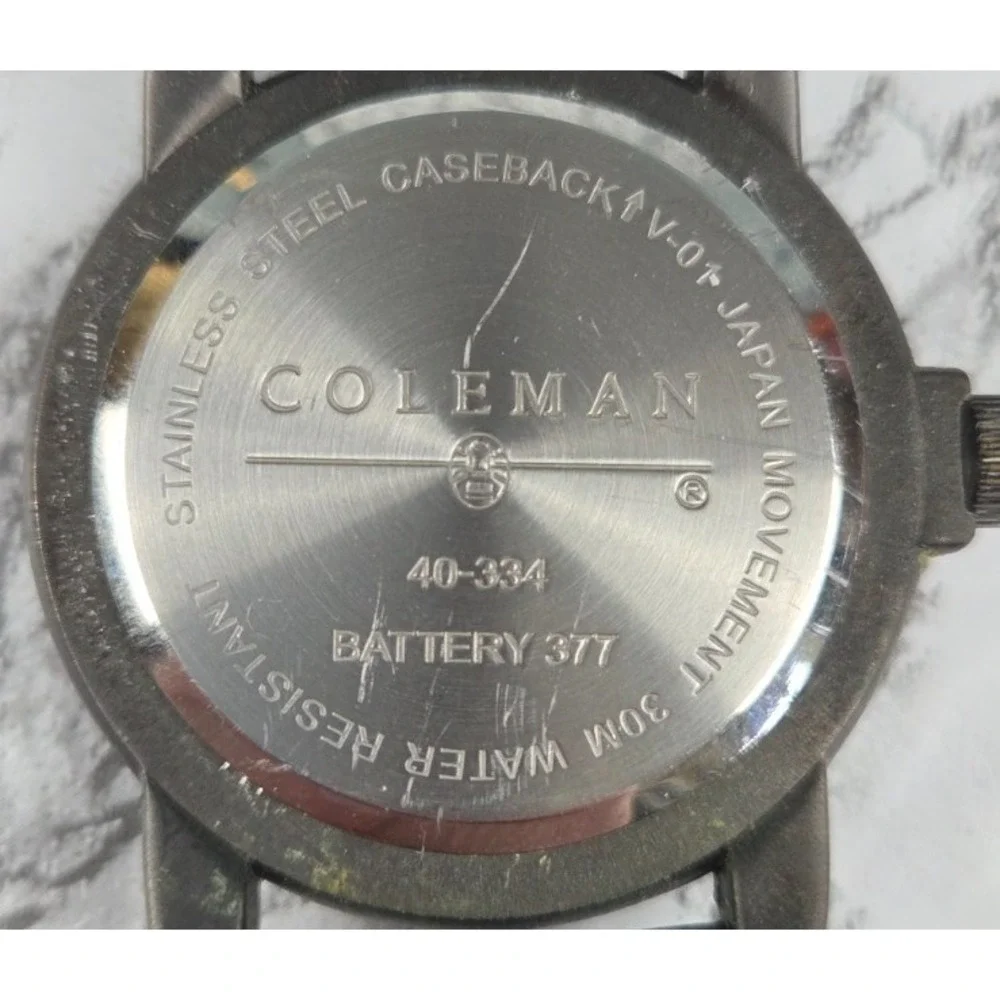 Coleman Gray‎ Date Dial Round Case Black Canvas Band Watch Adjustable 40-332